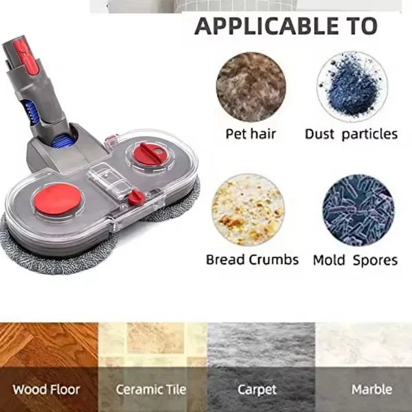 Electric Rotating Mop Head Attachment with Water Tank for V7 V8 V10 V11 V15 Vacuum Cleaners