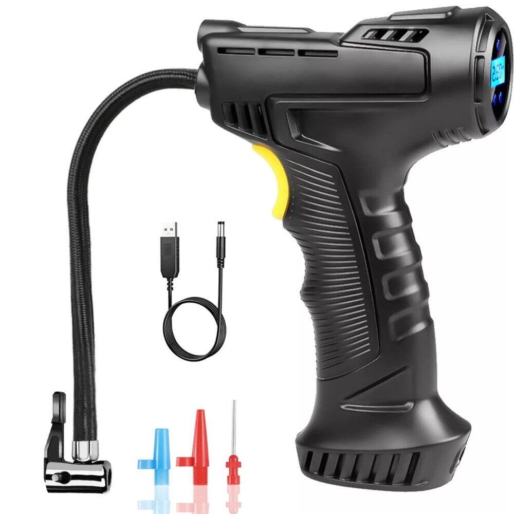 Digital Tyre Inflator Air Compressor, 12V Rechargeable Battery