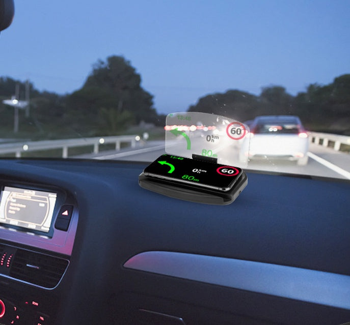 Car HUD Heads Up Display for Smartphone Navigation Anti-Slip Dashboard Mount