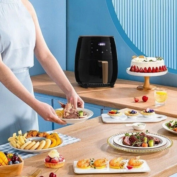 6L Digital Air Fryer – Black Oil-Free Cooker with Touch Screen & Timer