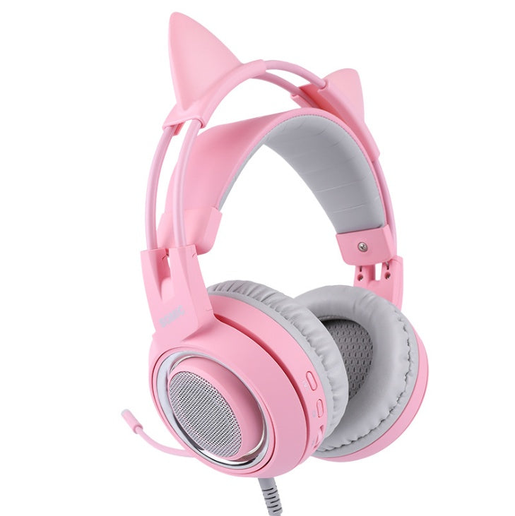G951 RGB Cat Ear Gaming Headset – LED Over-Ear Headphones with Microphone (Cute Gaming Style)