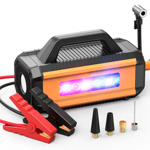 2 in 1 Car Jump Starter with Air Compressor Portable Battery Booster Power Bank