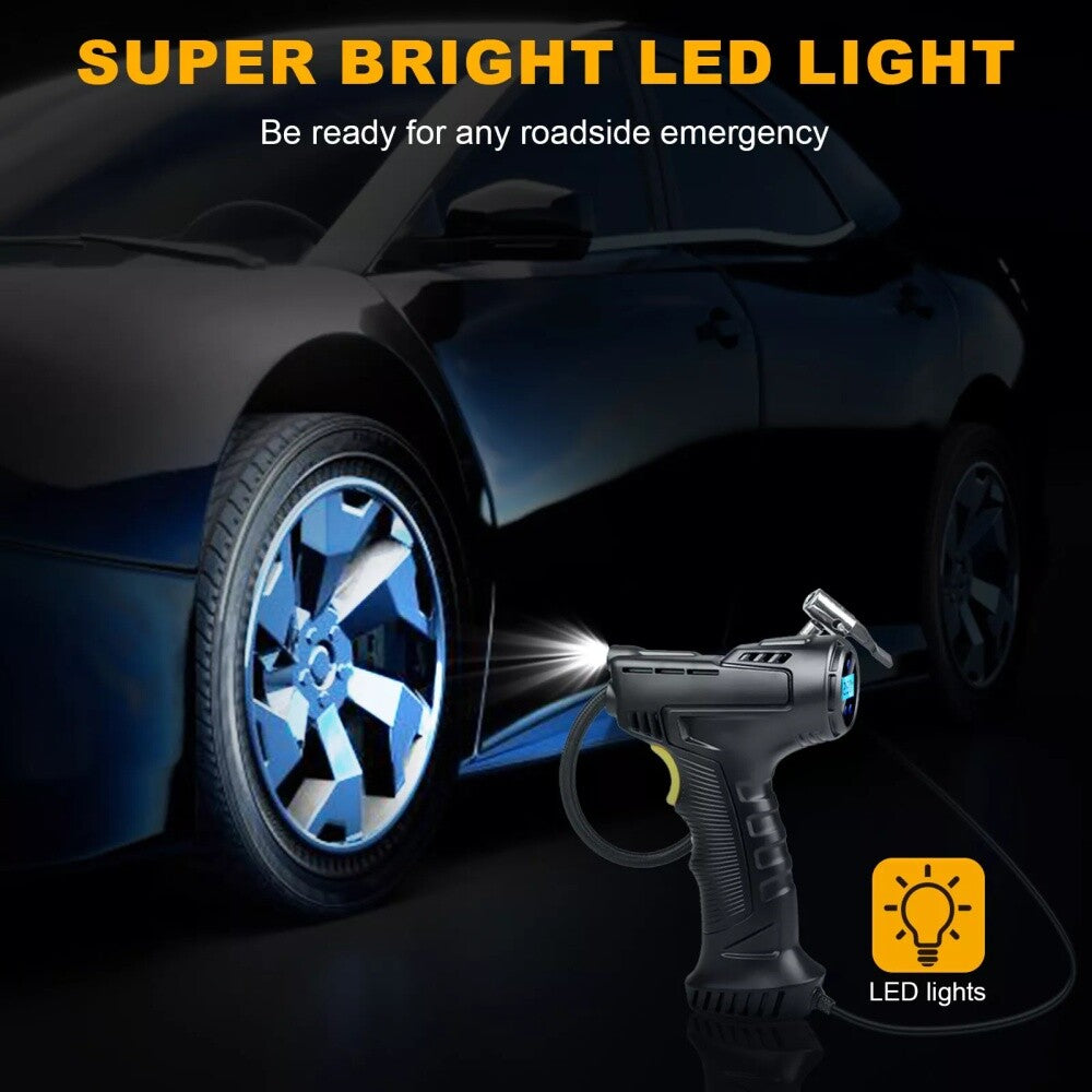 Digital Tyre Inflator Air Compressor, 12V Rechargeable Battery