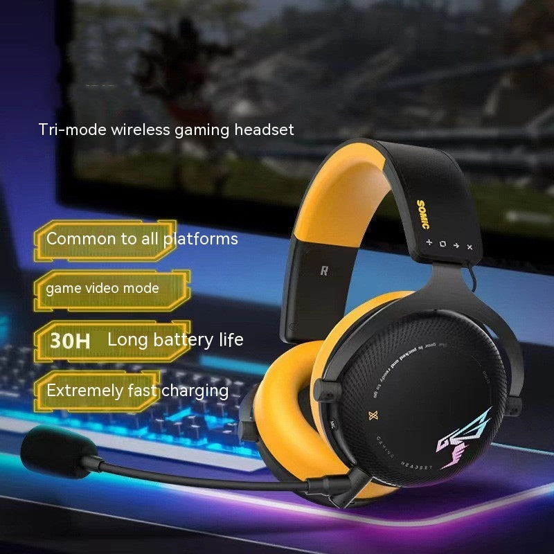 G760 Wireless Gaming Headset 2.4G Bluetooth 3-Mode PC PS5 PS4 Xbox RGB 30H Battery