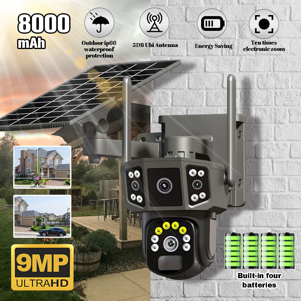 Outdoor Solar Security Camera Wireless WiFi CCTV Night Vision Waterproof