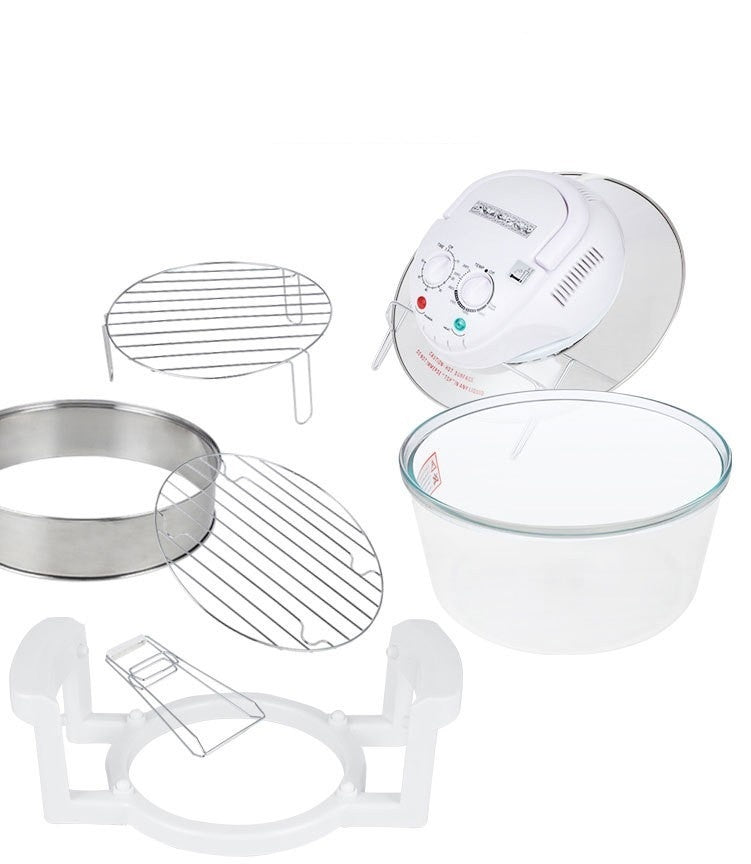 Halogen Oven, 17L Air Fryer Oven, Halogen Air Fryer with 8pcs Cooker and Lid, 360° Heating, for Roasting and Grilling, Cook Tasty Foods without Oil, Quick Healthy Meal