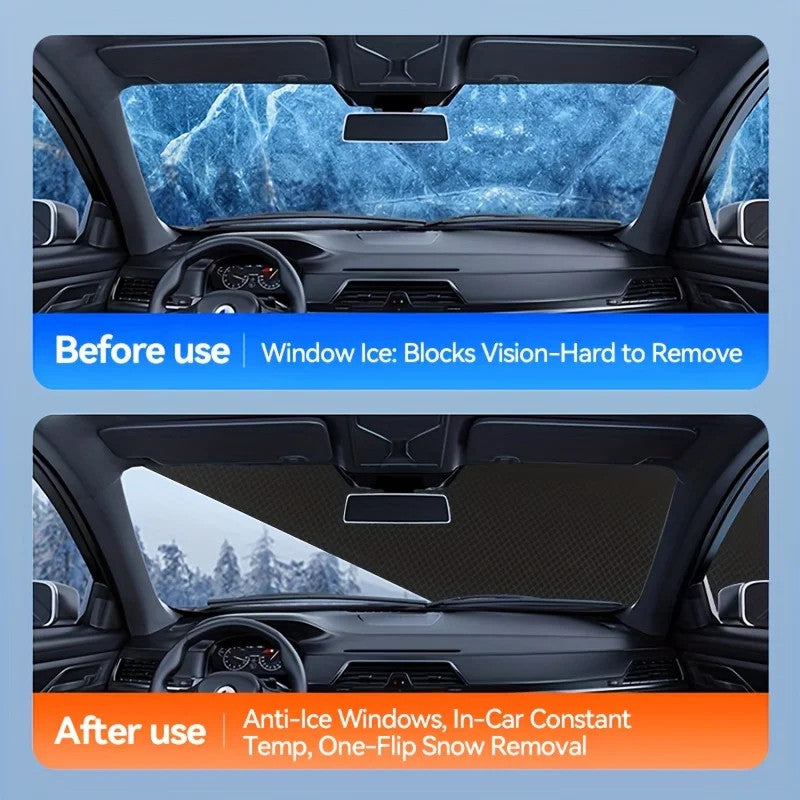 MAGNETIC CAR WINDSHIELD SNOW COVER SHIELD AGAINST ICE FROST AND UV