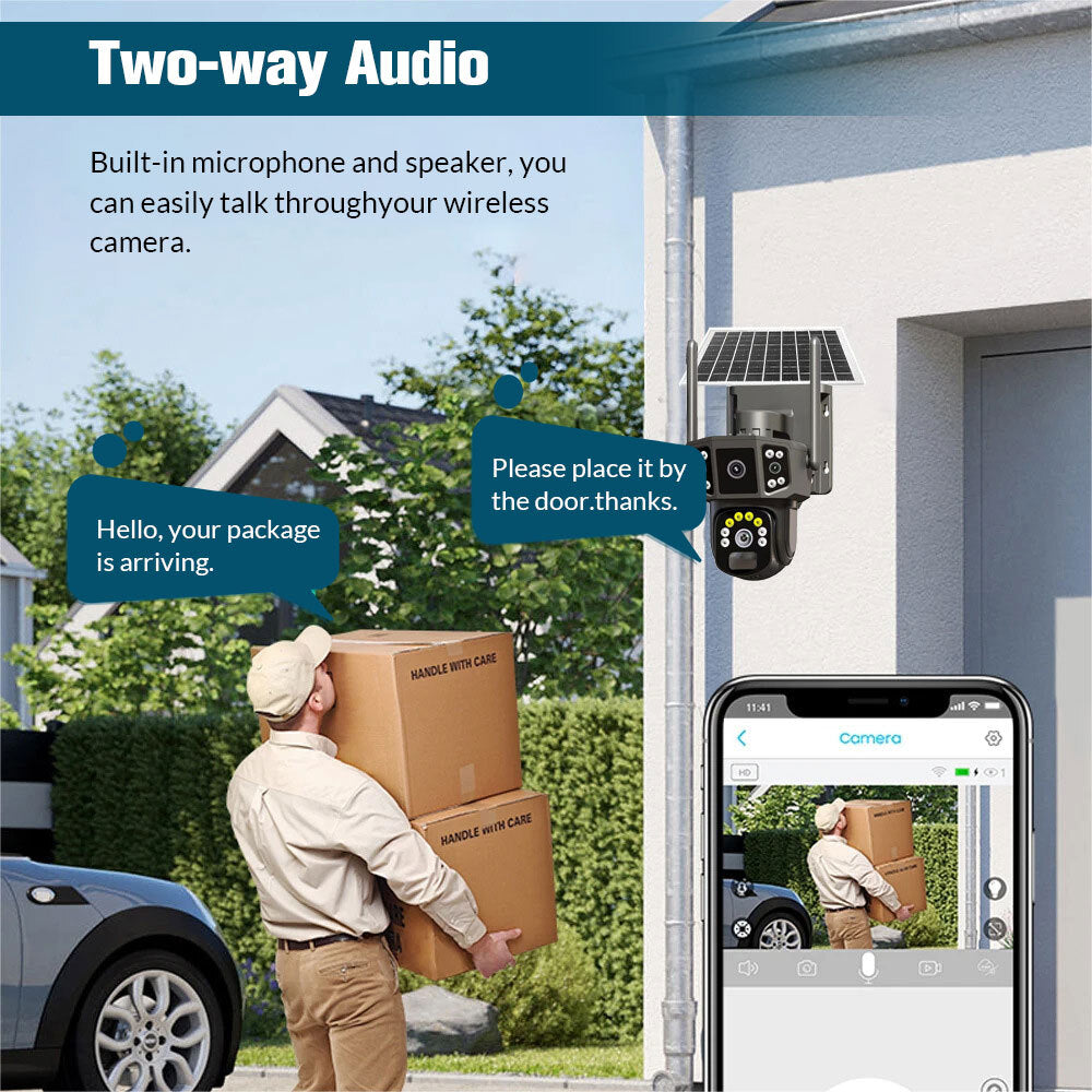 Outdoor Solar Security Camera Wireless WiFi CCTV Night Vision Waterproof