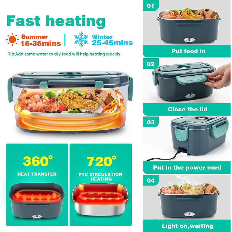 Heated Electric Lunch Box Food Warmer