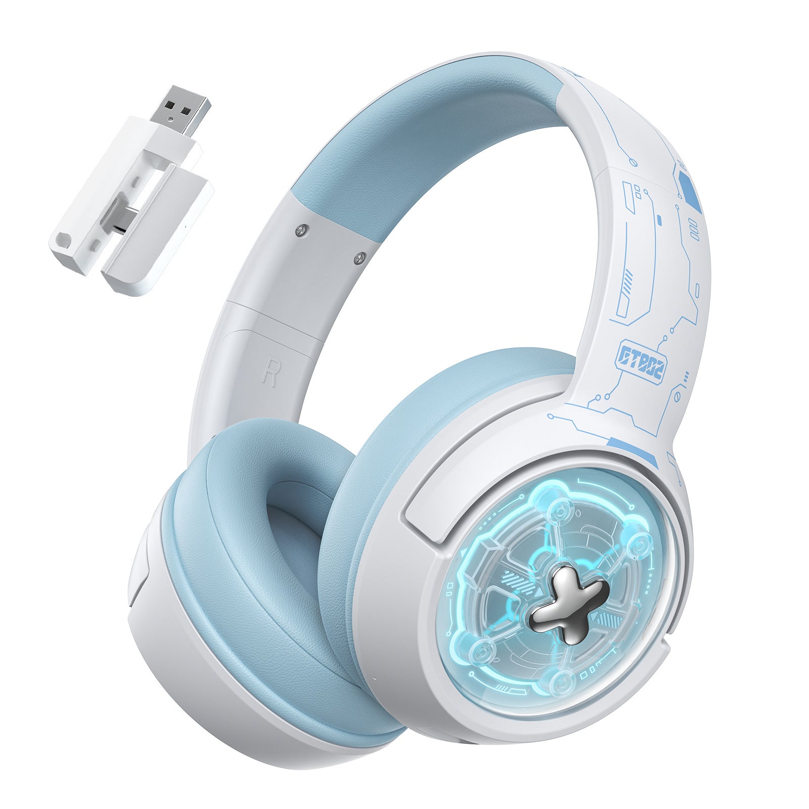 Gaming Headset  ONIKUMA GT802 Triple Mode Low Latency RGB Light Wireless Headphone with USB Receiver