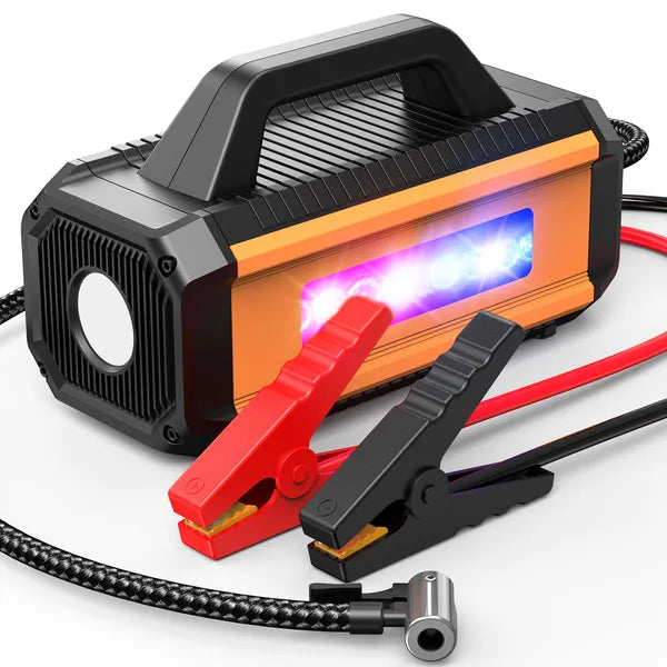 2 in 1 Car Jump Starter with Air Compressor Portable Battery Booster Power Bank