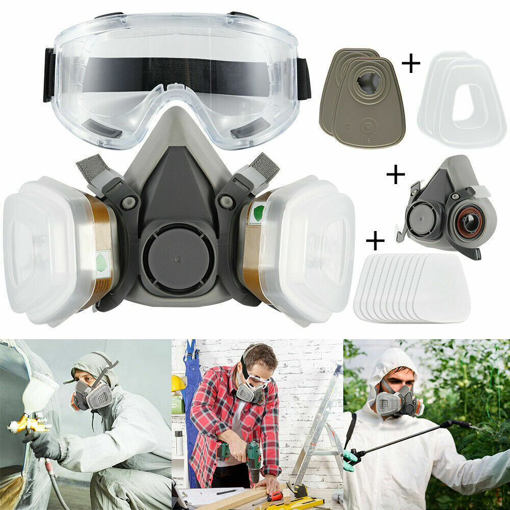 17 In 1 Full Face Mask 6200 Gas Mask Facepiece Spray Respirator Filter Chemical