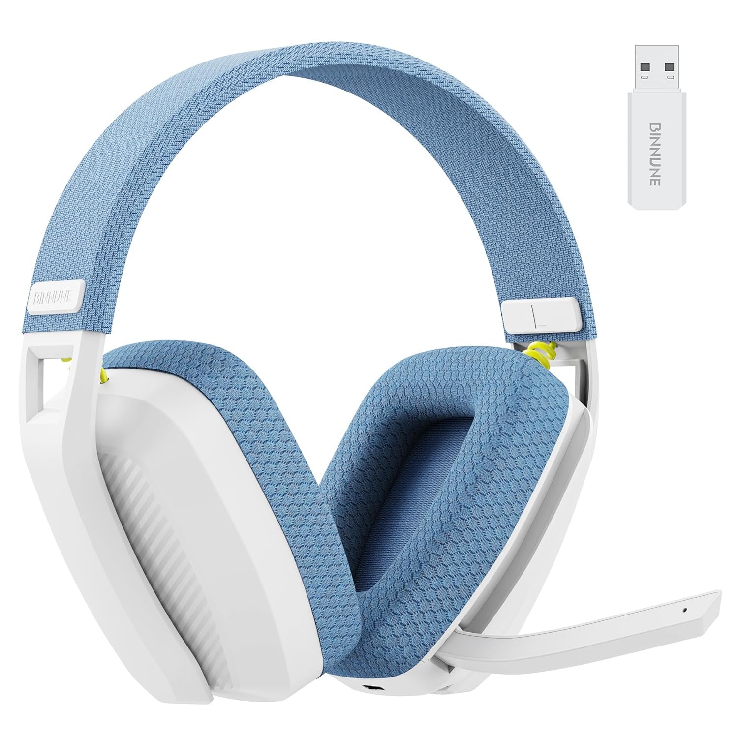 BW06 Wireless Gaming Headset, 2.4G BT Dual Modes Over Ear Headphones with Noise Canceling Mic, Lightweight Headset for Laptop Mobile