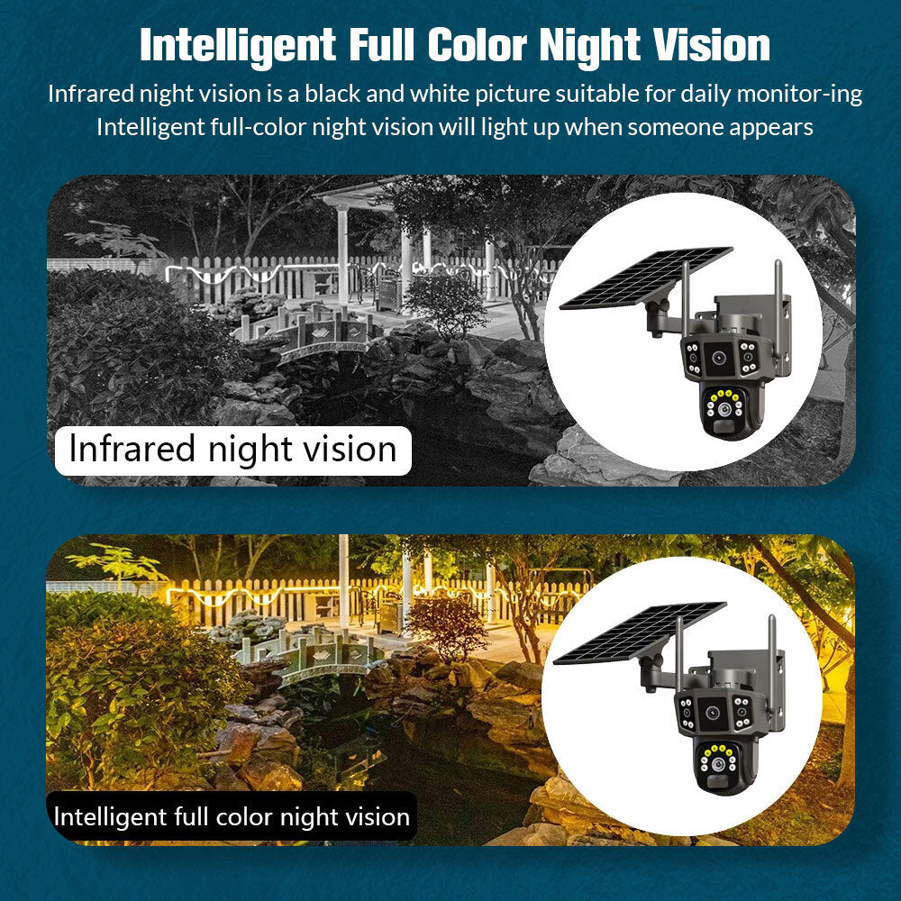 Outdoor Solar Security Camera Wireless WiFi CCTV Night Vision Waterproof