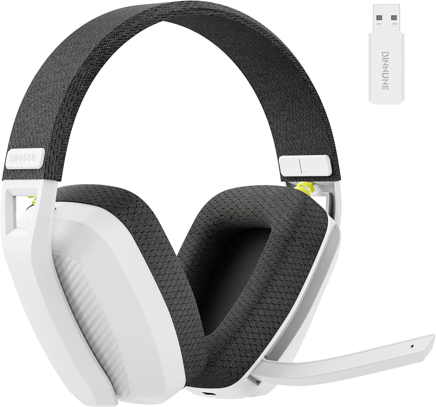 BW06 Wireless Gaming Headset, 2.4G BT Dual Modes Over Ear Headphones with Noise Canceling Mic, Lightweight Headset for Laptop Mobile