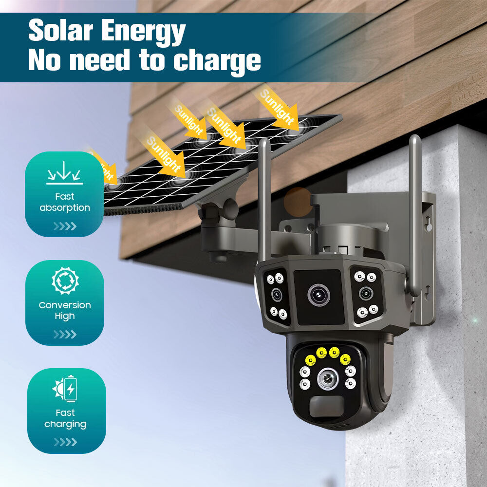 Outdoor Solar Security Camera Wireless WiFi CCTV Night Vision Waterproof