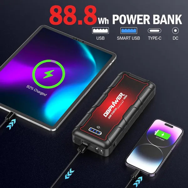 4000A Car Jump Starter Portable Battery Booster Power Bank for Petrol & Diesel