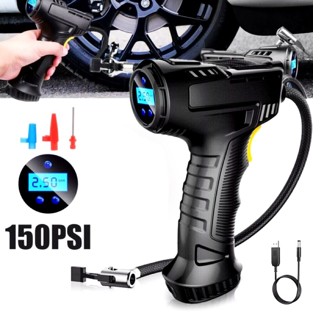 Digital Tyre Inflator Air Compressor, 12V Rechargeable Battery