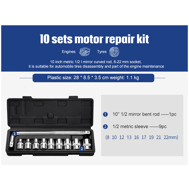 Professional Socket Ratchet Wrench Set Heavy Duty Tool Kit with Case