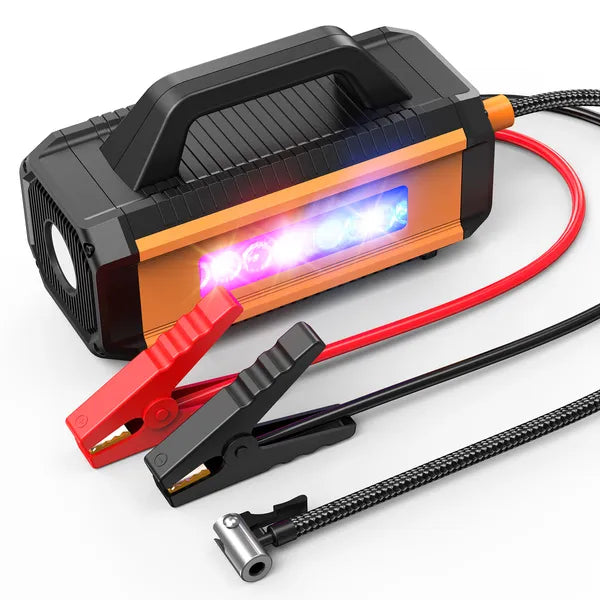 2 in 1 Car Jump Starter with Air Compressor Portable Battery Booster Power Bank