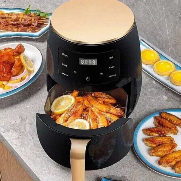 6L Digital Air Fryer – Black Oil-Free Cooker with Touch Screen & Timer