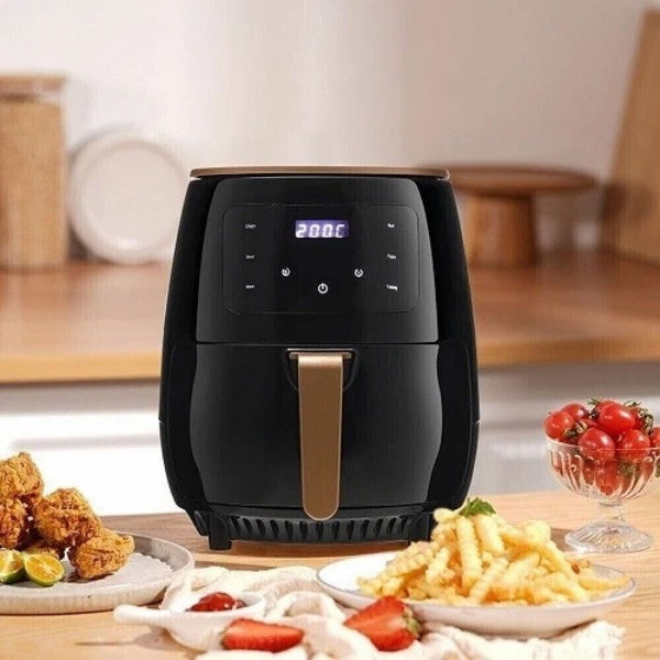 6L Digital Air Fryer – Black Oil-Free Cooker with Touch Screen & Timer