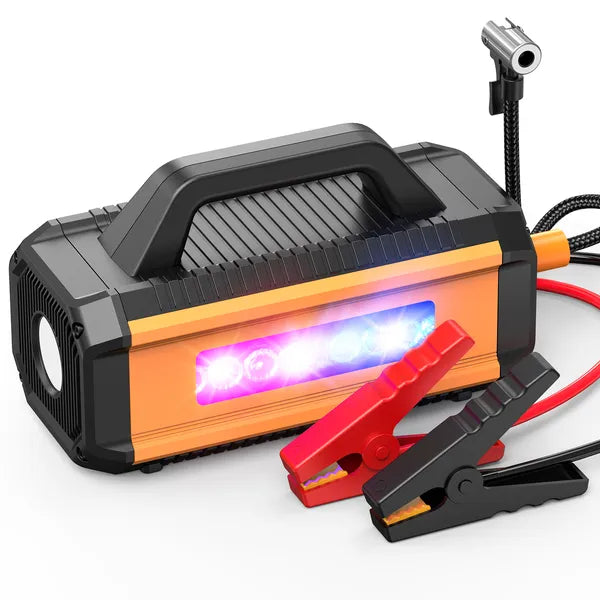 2 in 1 Car Jump Starter with Air Compressor Portable Battery Booster Power Bank